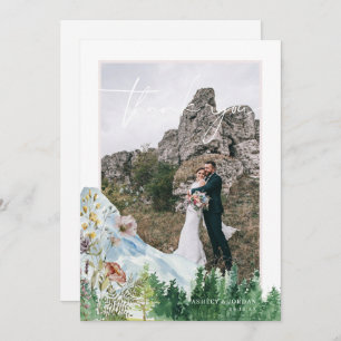 Mountain Wildflower Photo Wedding Thank You