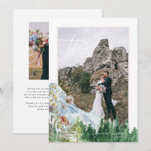 Mountain Wildflower   Photo Wedding Thank You Card