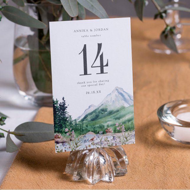 Mountain Wildflower | Table Number Card (Creator Uploaded)