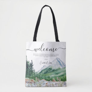 Mountain Wildflower Wedding Welcome Tote Bag