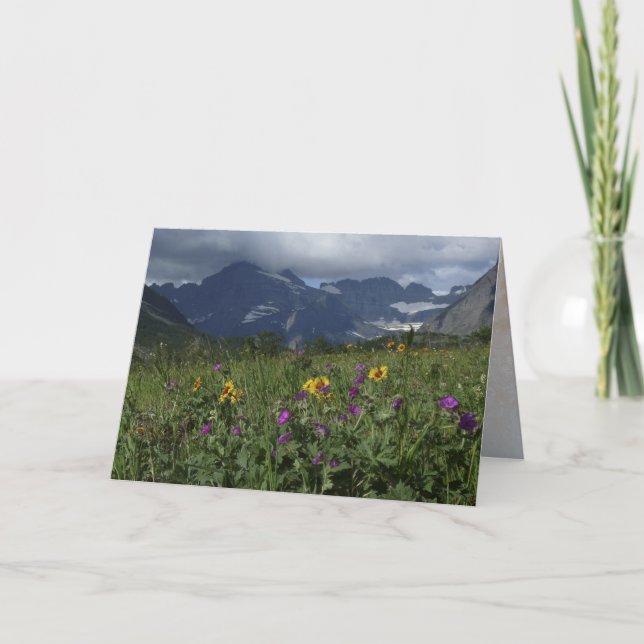 Mountain Wildflowers Blank Inside Greeting Card (Front)