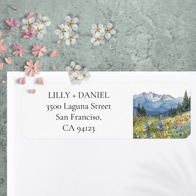Mountain Wildflowers Floral Return Address Label (Mountain Wildflowers Floral Return Address Label)