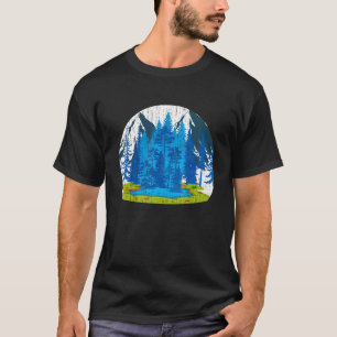 Mountain Wildlife Forest Trees Lake Landscape Hiki T-Shirt