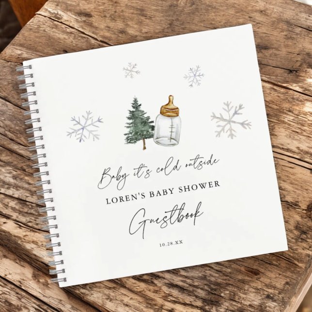 Mountain Winter Baby Shower Guestbook Notebook (Creator Uploaded)