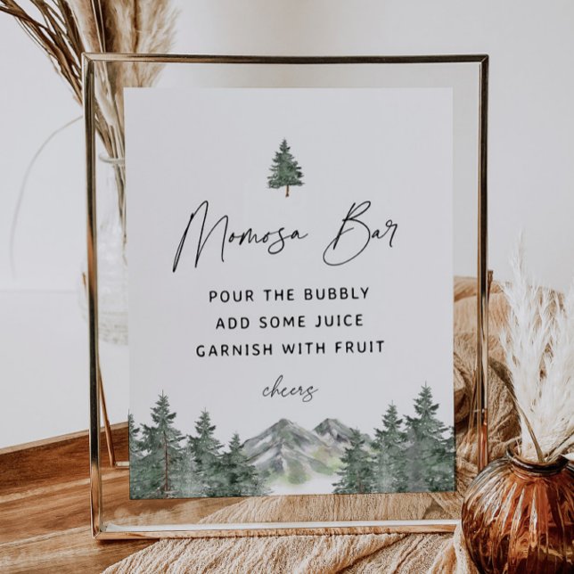 Mountain Winter Baby Shower Momosa Bar Sign (Creator Uploaded)