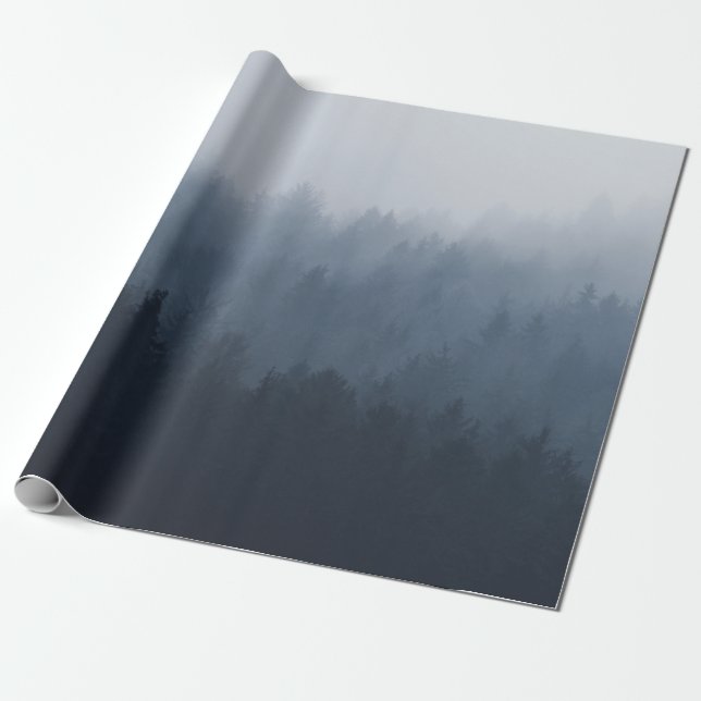 MOUNTAIN WITH FOREST IN THE FOG WRAPPING PAPER (Unrolled)