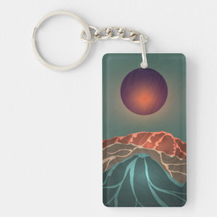 Mountain with the moon  key ring