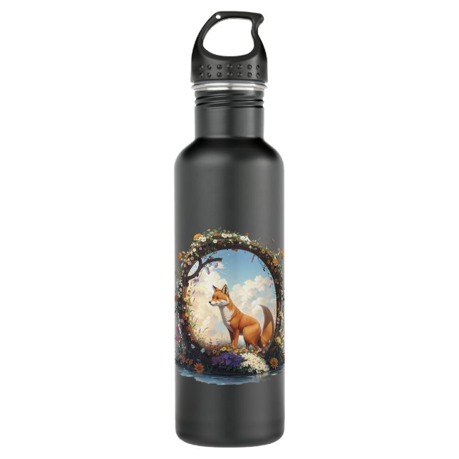 Mountain Woodland Animals Fox Nature 710 Ml Water Bottle (Front)