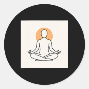 Mountain Yoga Tee Classic Round Sticker