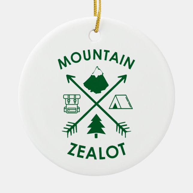 Mountain Zealot Ceramic Ornament (Front)