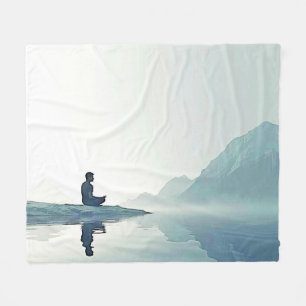 Mountain Zen Peaceful Meditation Design Fleece Blanket