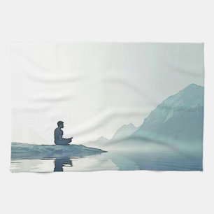 Mountain Zen Peaceful Meditation Design Tea Towel