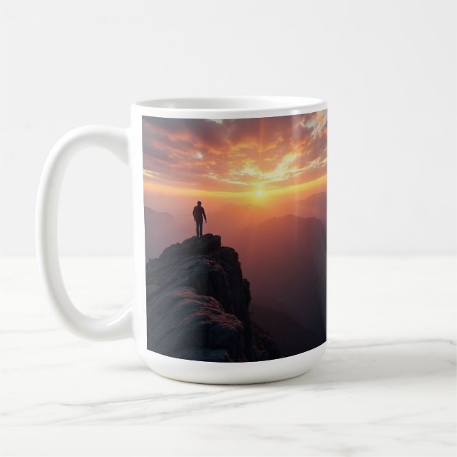 #MountainAdventure #SunriseMagic #NatureLovers #Ou Coffee Mug (Left)
