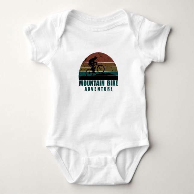 Mountainbike adventure baby bodysuit (Front)