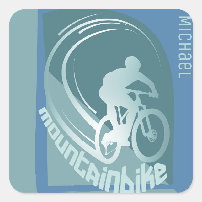 Mountainbike mtb Mountainbiker accessory gift  Square Sticker (Front)