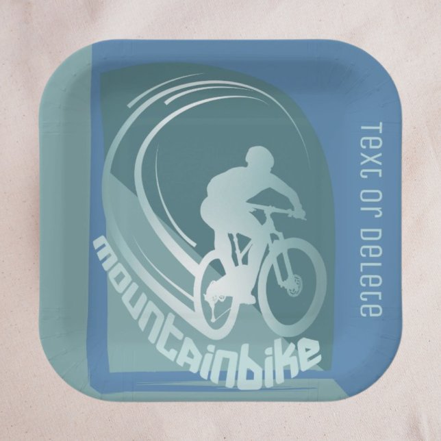 Mountainbike mtb Mountainbiker event party Paper Plate (Creator Uploaded)
