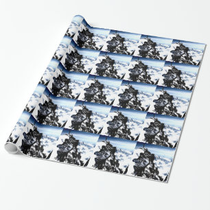 Mountaineer Achievement Snow Winter Wrapping Paper