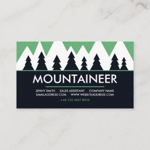 Mountaineer, Hiking and Climbing, Adventure Business Card