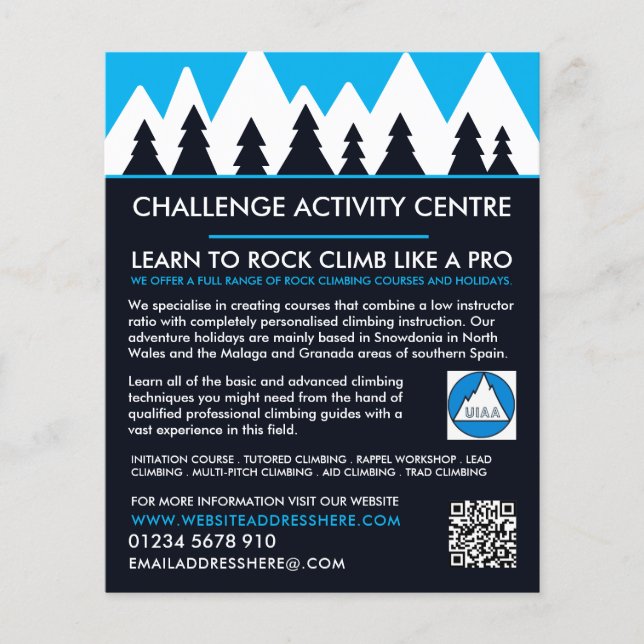 Mountaineer, Hiking and Climbing, Adventure Flyer (Front)