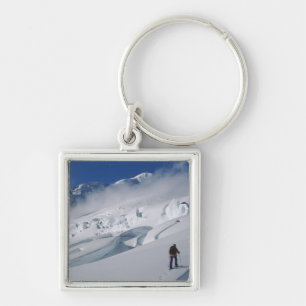 Mountaineer on the Tasman Glacier in Mount Key Ring