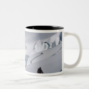 Mountaineer on the Tasman Glacier in Mount Two-Tone Coffee Mug