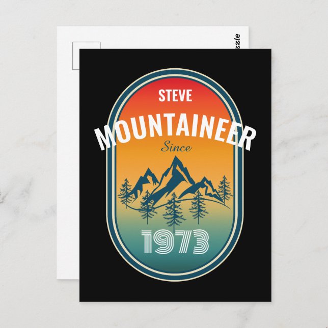 Mountaineer Personalise Vintage Birthday Postcard (Front/Back)