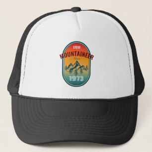Mountaineer Personalise Vintage Birthday Trucker Hat