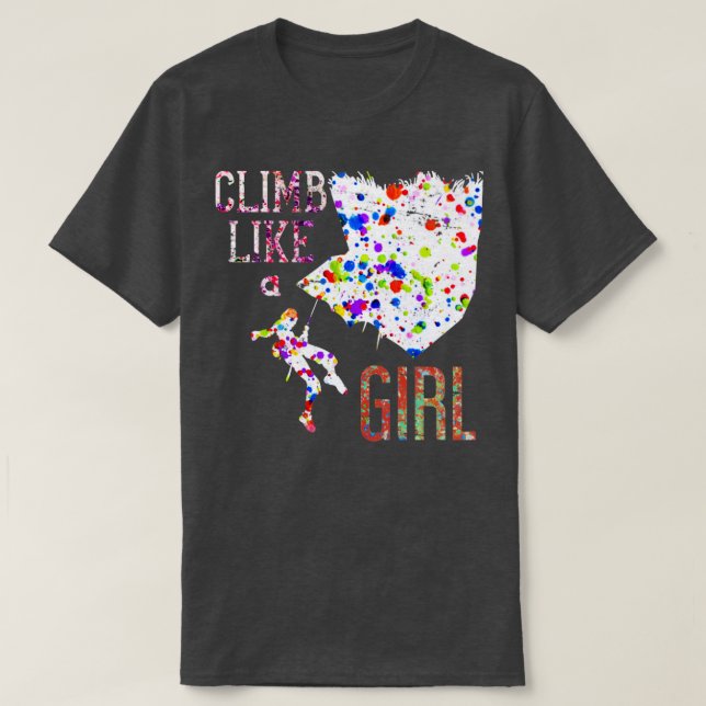 Mountaineering Girl Outdoor Gift Climbing T-Shirt (Design Front)