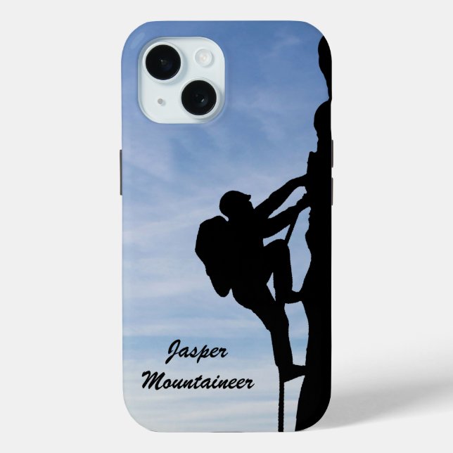 Mountaineering with Climber Silhouette personalise Case-Mate iPhone Case (Back)