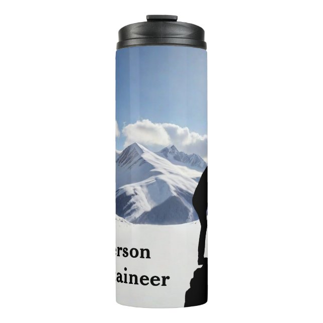 Mountaineering with Climber Silhouette personalise Thermal Tumbler (Front)