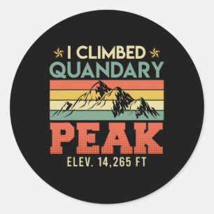 Mountaineers Climbing Quandary Peak Summit Hiking Classic Round Sticker