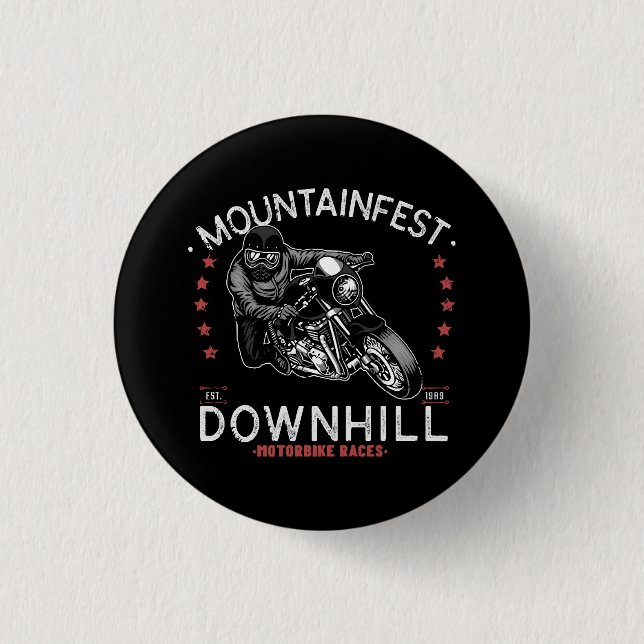 Mountainfest Downhill Motorbike Race Graphic Motor 3 Cm Round Badge (Front)