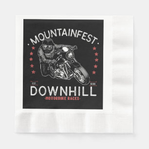 Mountainfest Downhill Motorbike Race Graphic Motor Napkin