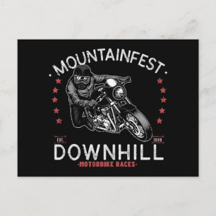 Mountainfest Downhill Motorbike Race Graphic Motor Postcard
