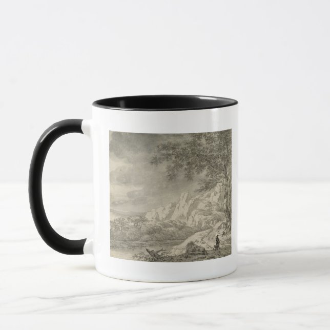 Mountainous Landscape with a Hiker Mug (Left)