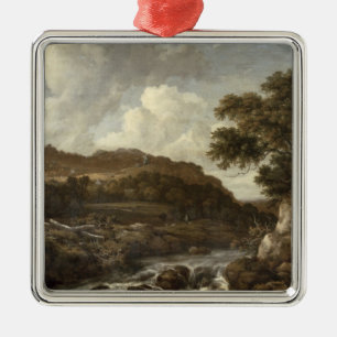 Mountainous Wooded Landscape with a Torrent Metal Ornament