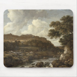 Mountainous Wooded Landscape with a Torrent Mouse Pad