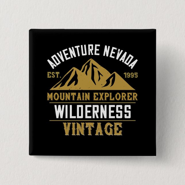 Mountains - Adventure Nevada Mountain 15 Cm Square Badge (Front)