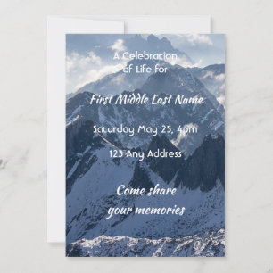 Mountains Alpine Celebration of Life Service Invitation