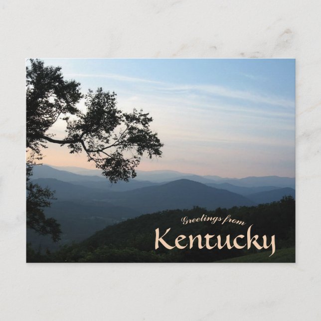 Mountains and Countryside in Kentucky Postcard (Front)
