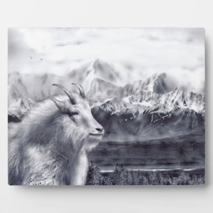 Mountains and Goat Plaque