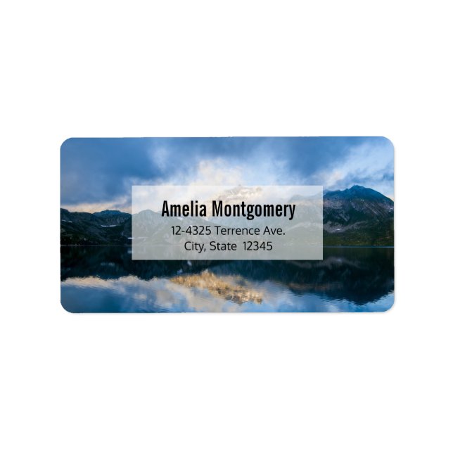 Mountains and Lake Scenic Nature Photo Address Label (Front)