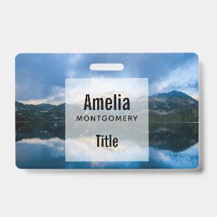 Mountains and Lake Scenic Nature Photo ID Badge