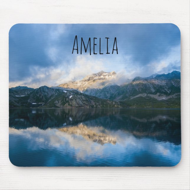 Mountains and Lake Scenic Nature Photo Mouse Pad (Front)