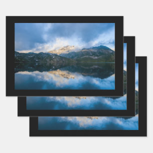 Mountains and Lake Scenic Nature Photo Wrapping Paper Sheet