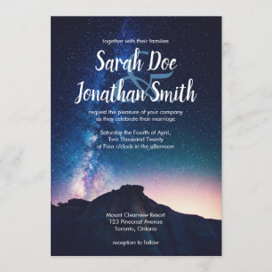 Mountains and Night Sky Wedding Invitation