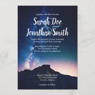 Mountains and Night Sky Wedding Invitation