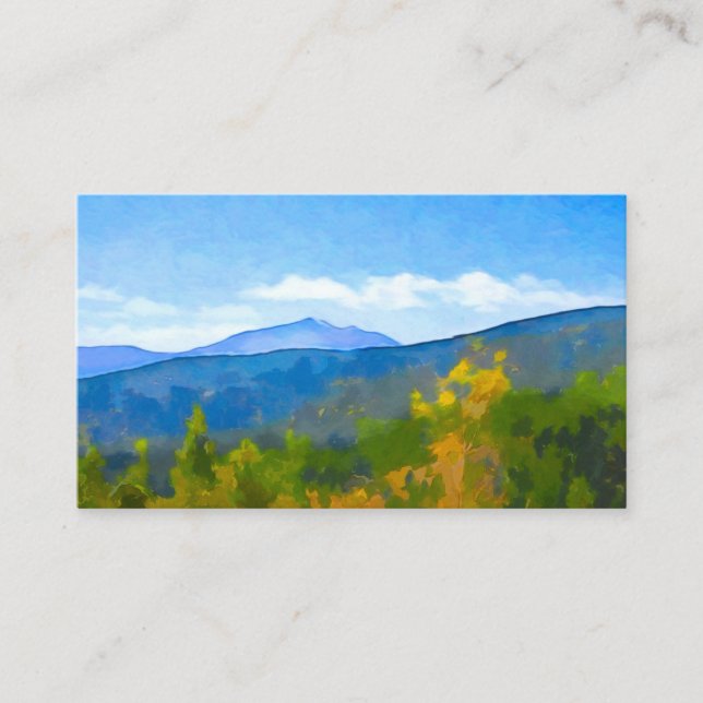 mountains and pine trees autumn nature art  business card (Front)