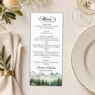 Mountains and Pines Elegant Wedding Menu