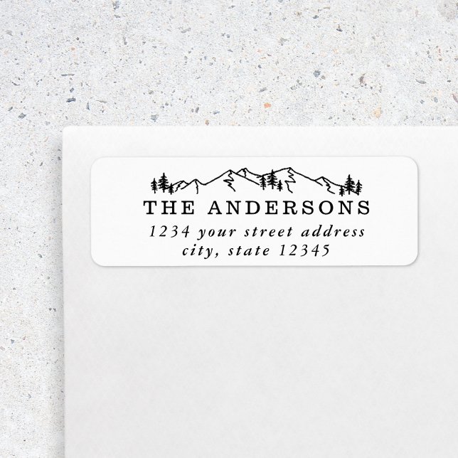 Mountains and Pines Family Name Return Address Label (Creator Uploaded)